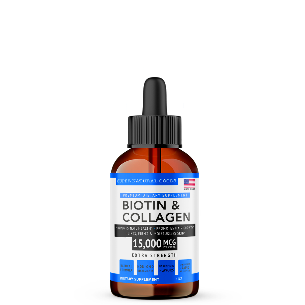 Liquid Biotin Collagen - Boost Healthy Hair, Skin, Nails (Made in USA)