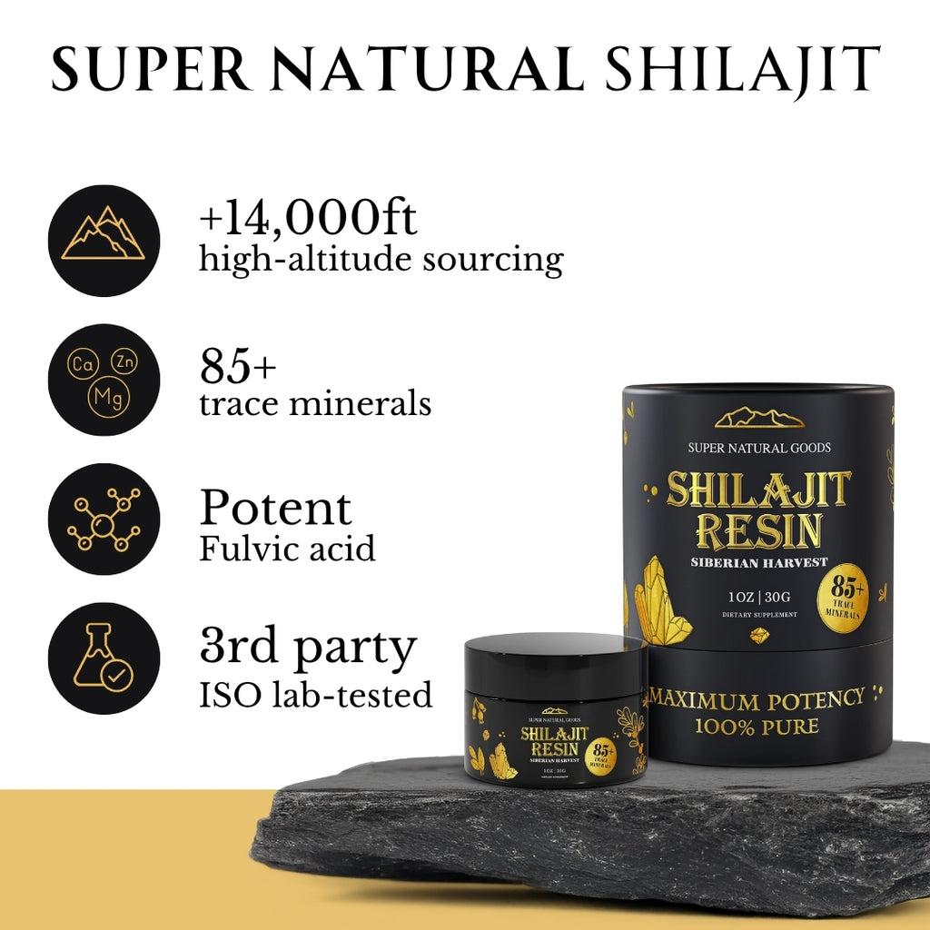 High Nutritional Potency, Grade A Shilajit Resin with 85+ Plant-Derived Trace Minerals and Fulvic Acid, Energy & Immune Suport for Men and Women, 3rd Party US Lab Tested (30g)