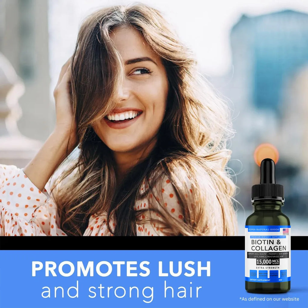 Liquid Biotin Collagen - Boost Healthy Hair, Skin, Nails (Made in USA)