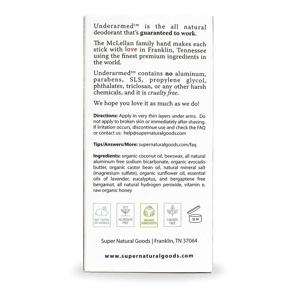 Underarmed Natural Deodorant (2.6 oz)