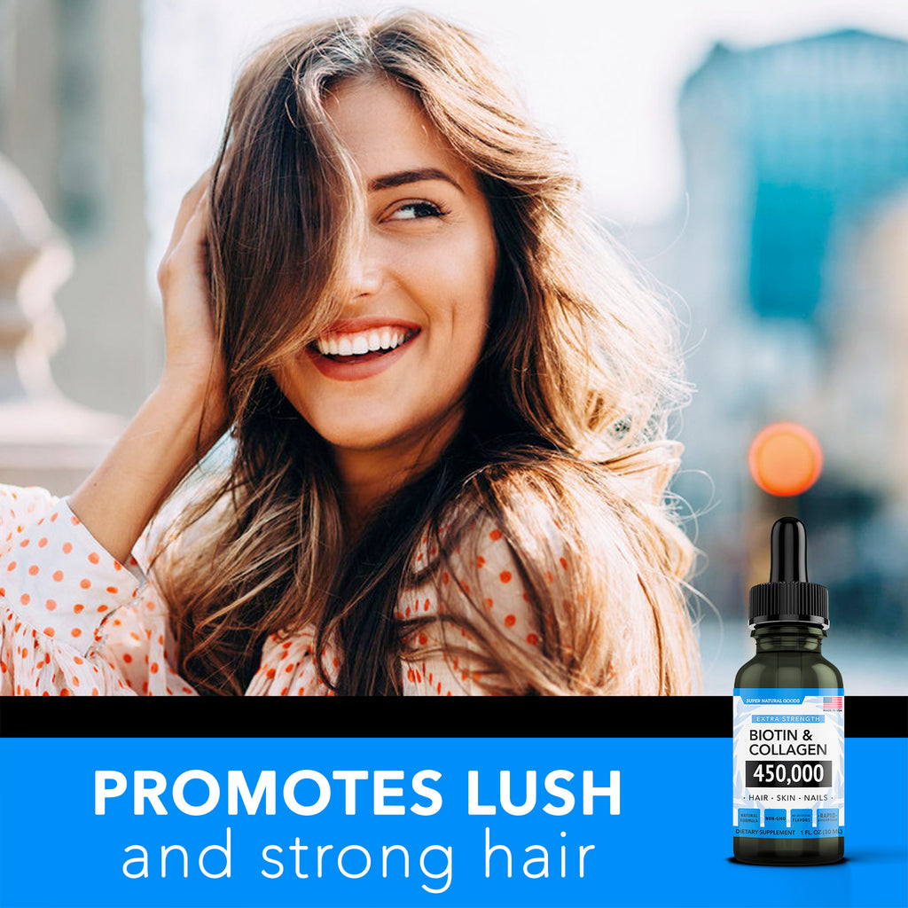 Liquid Biotin Collagen - Boost Healthy Hair, Skin, Nails (Made in USA)